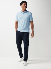 Blue Geo Print Regular Fit Short Sleeve Jersey Polo Shirts 3 Pack - Image 6 of 12