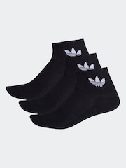 adidas Originals Black Mid Cut Ankle Socks 3 Pack - Image 1 of 1
