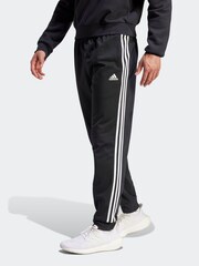 أسود داكن - بنطلون رياضي أضيق من أسفل 3 خطوط من Adidas - صورة 1 من 6