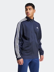 adidas Blue Sportswear Essentials Warm-Up 3-Stripes Track Top Coat Jacket - Image 3 of 7