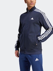 adidas Blue Sportswear Essentials Warm-Up 3-Stripes Track Top Coat Jacket - Image 4 of 7