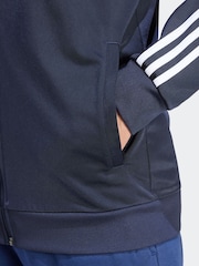 adidas Blue Sportswear Essentials Warm-Up 3-Stripes Track Top Coat Jacket - Image 6 of 7