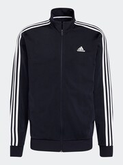 adidas Blue Sportswear Essentials Warm-Up 3-Stripes Track Top Coat Jacket - Image 7 of 7