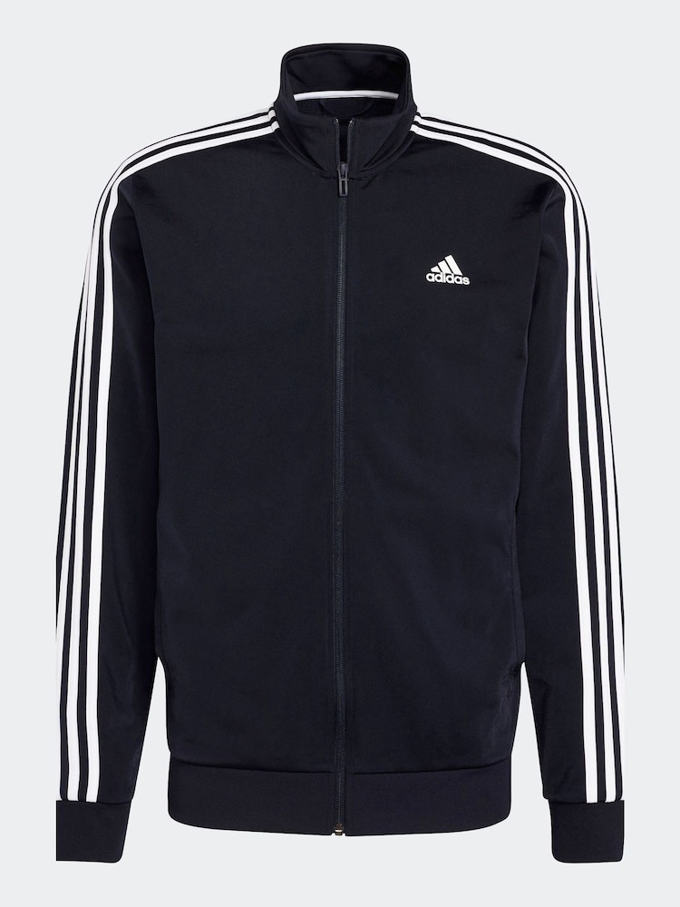 adidas Blue Sportswear Essentials Warm-Up 3-Stripes Track Top Coat Jacket - Image 7 of 7