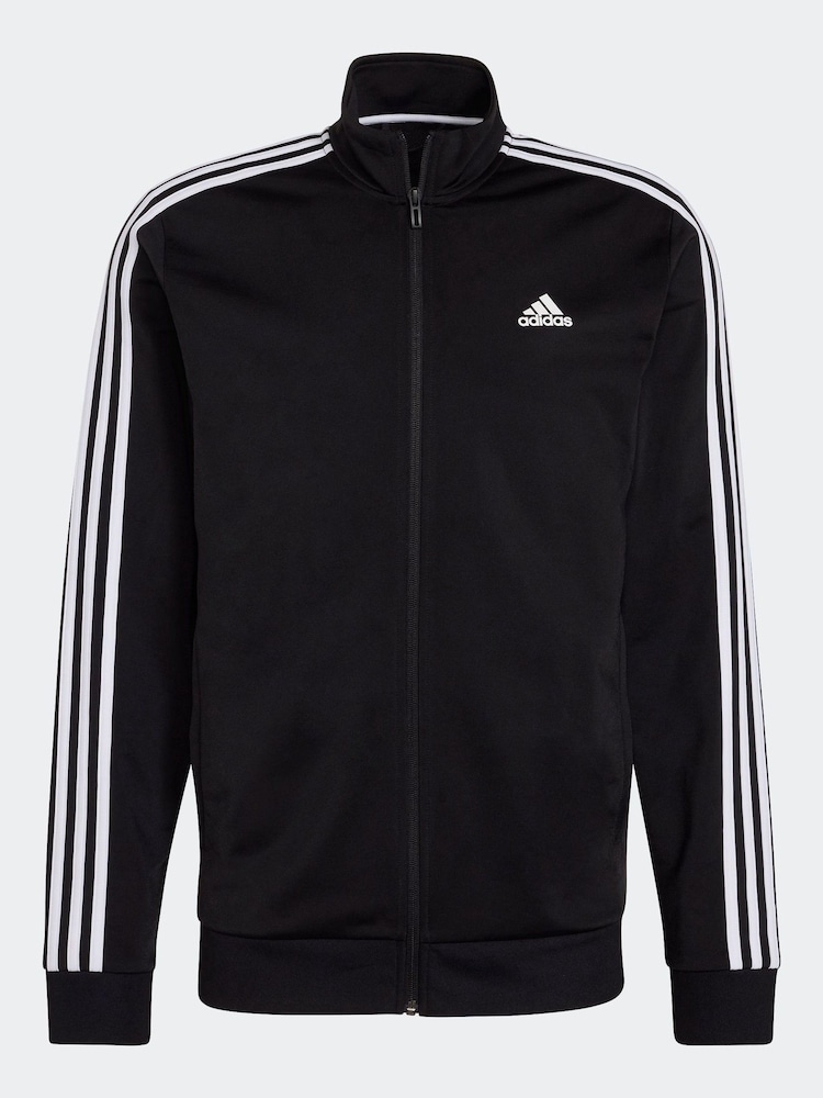 adidas Black Sportswear Essentials Warm-Up 3-Stripes Track Top Coat Jacket - Image 6 of 6