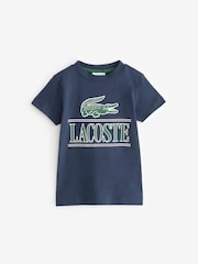 Lacoste Childrens Large Croc Effect 100% Cotton Graphic Logo T-Shirt - Image 1 of 3