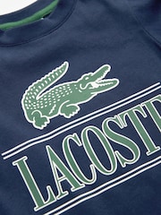Lacoste Childrens Large Croc Effect 100% Cotton Graphic Logo T-Shirt - Image 3 of 3