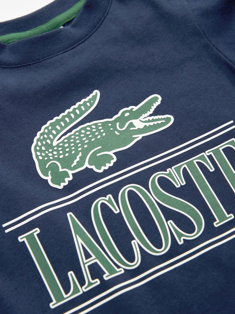 Lacoste Childrens Large Croc Effect 100% Cotton Graphic Logo T-Shirt - Image 3 of 3