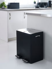 Black 40L 3 compartment Recycling Soft Close Pedal Bin - Image 1 of 7