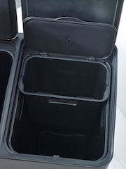 Black 40L 3 compartment Recycling Soft Close Pedal Bin - Image 4 of 7