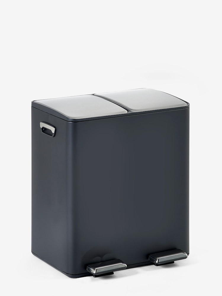 Black 40L 3 compartment Recycling Soft Close Pedal Bin - Image 7 of 7