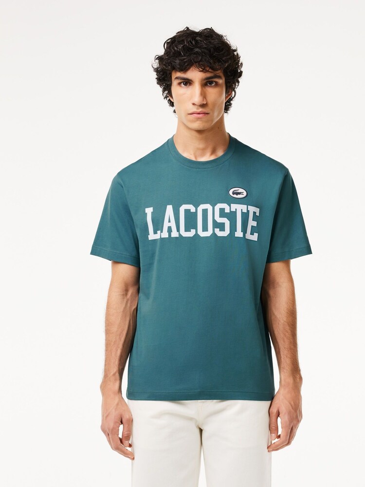Lacoste French Iconics Varsity Logo 100% Cotton T-Shirt - Image 1 of 6