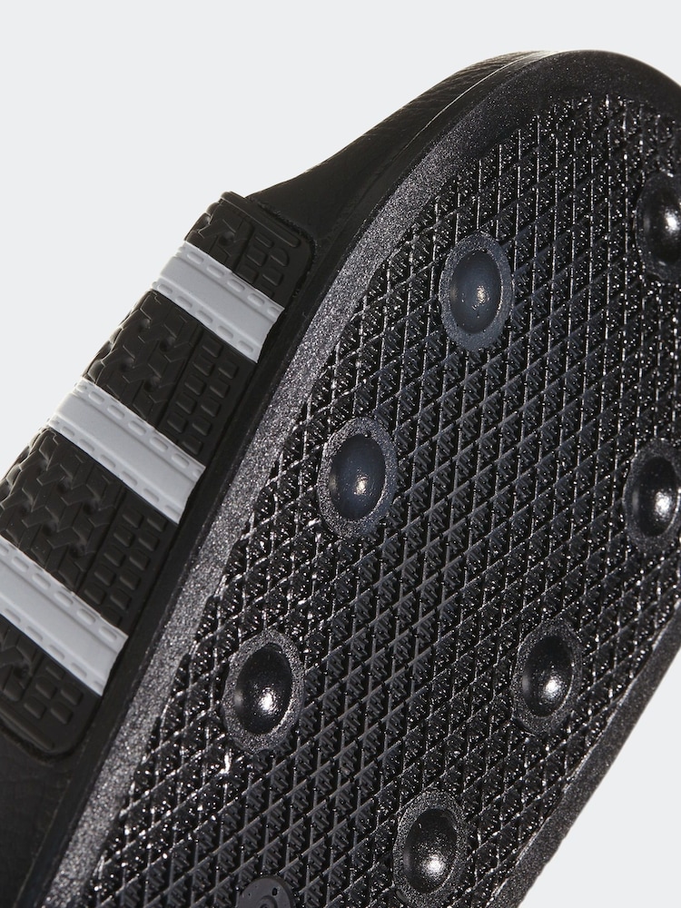 adidas Originals Black/White Adilette Slides - Image 13 of 13