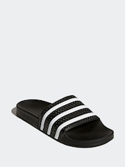 adidas Originals Black/White Adilette Slides - Image 3 of 13
