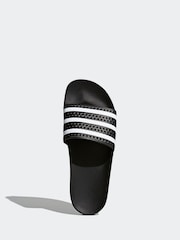 adidas Originals Black/White Adilette Slides - Image 7 of 13