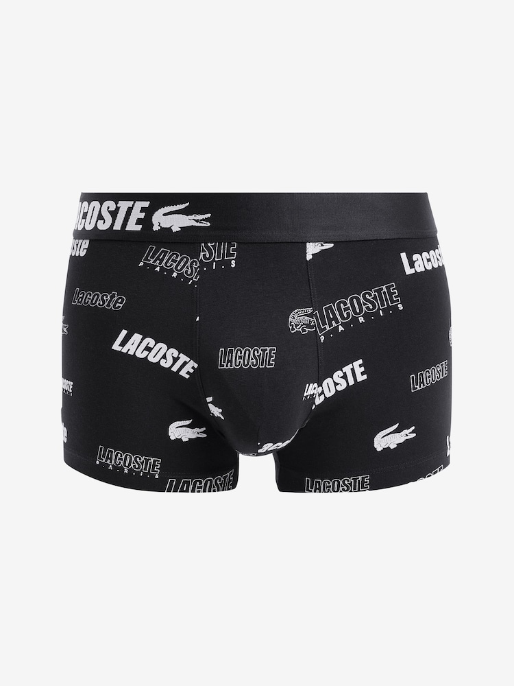 Lacoste French Iconics Homme Noir Trunks 3 PK - Image 2 de 12