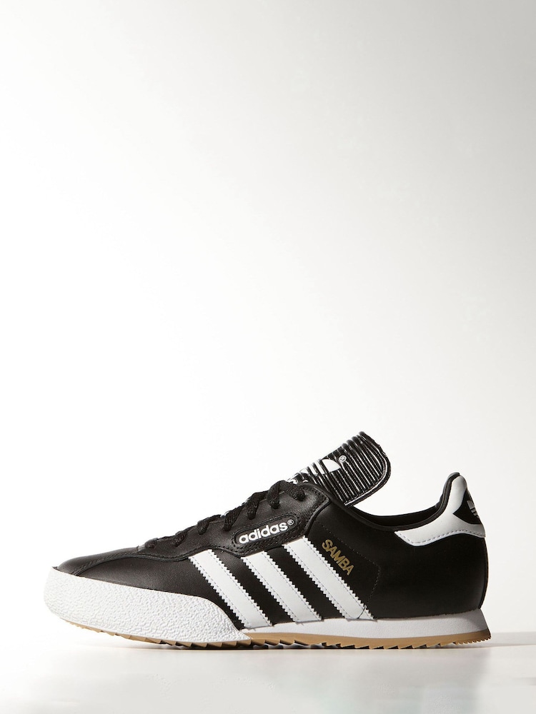 adidas Originals Black/White Samba Suede Trainers - Image 2 of 7