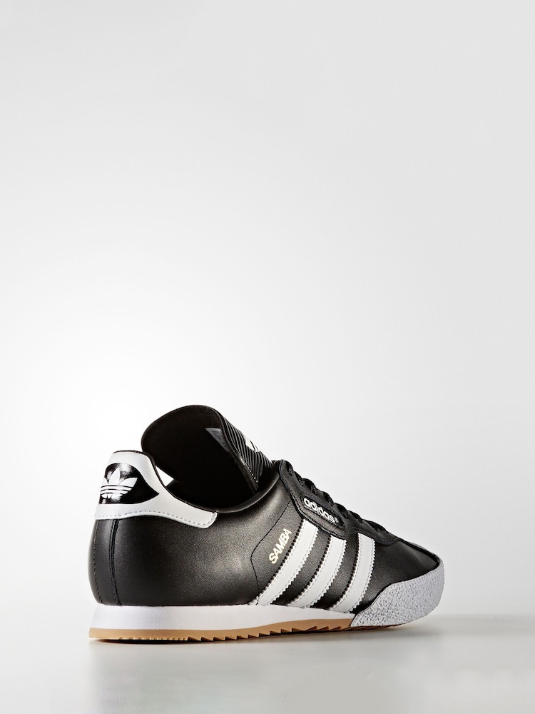 adidas Originals Black/White Samba Suede Trainers - Image 3 of 7