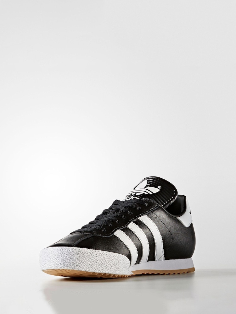 adidas Originals Black/White Samba Suede Trainers - Image 4 of 7