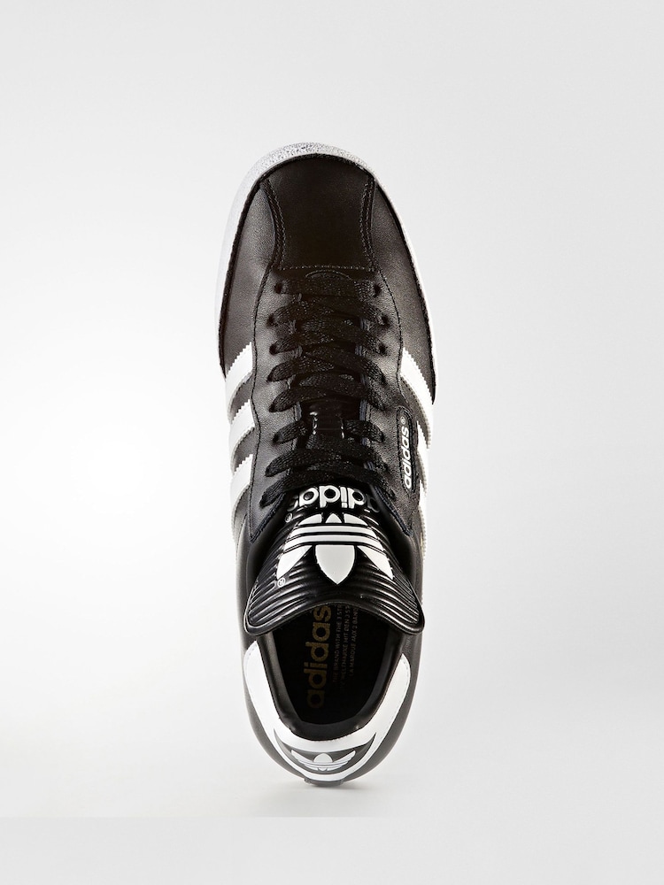adidas Originals Black/White Samba Suede Trainers - Image 5 of 7