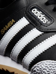 adidas Originals Black/White Samba Suede Trainers - Image 7 of 7