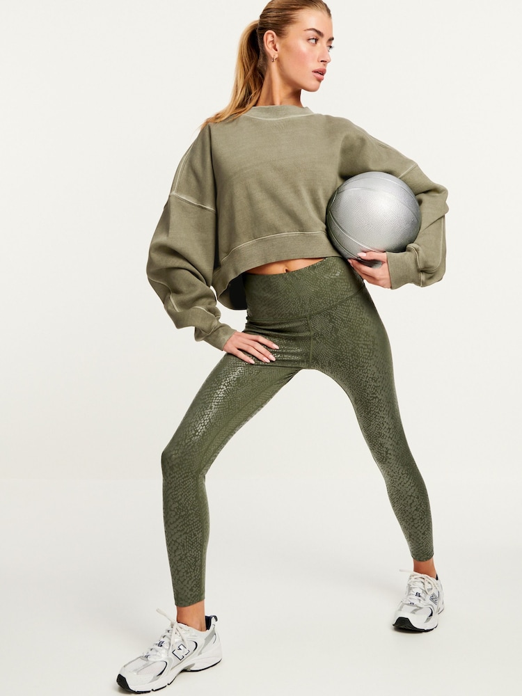 Khaki Green Active High Rise Sports Sculpting Leggings - Image 2 of 7