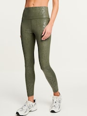 Khaki Green Active High Rise Sports Sculpting Leggings - Image 3 of 7