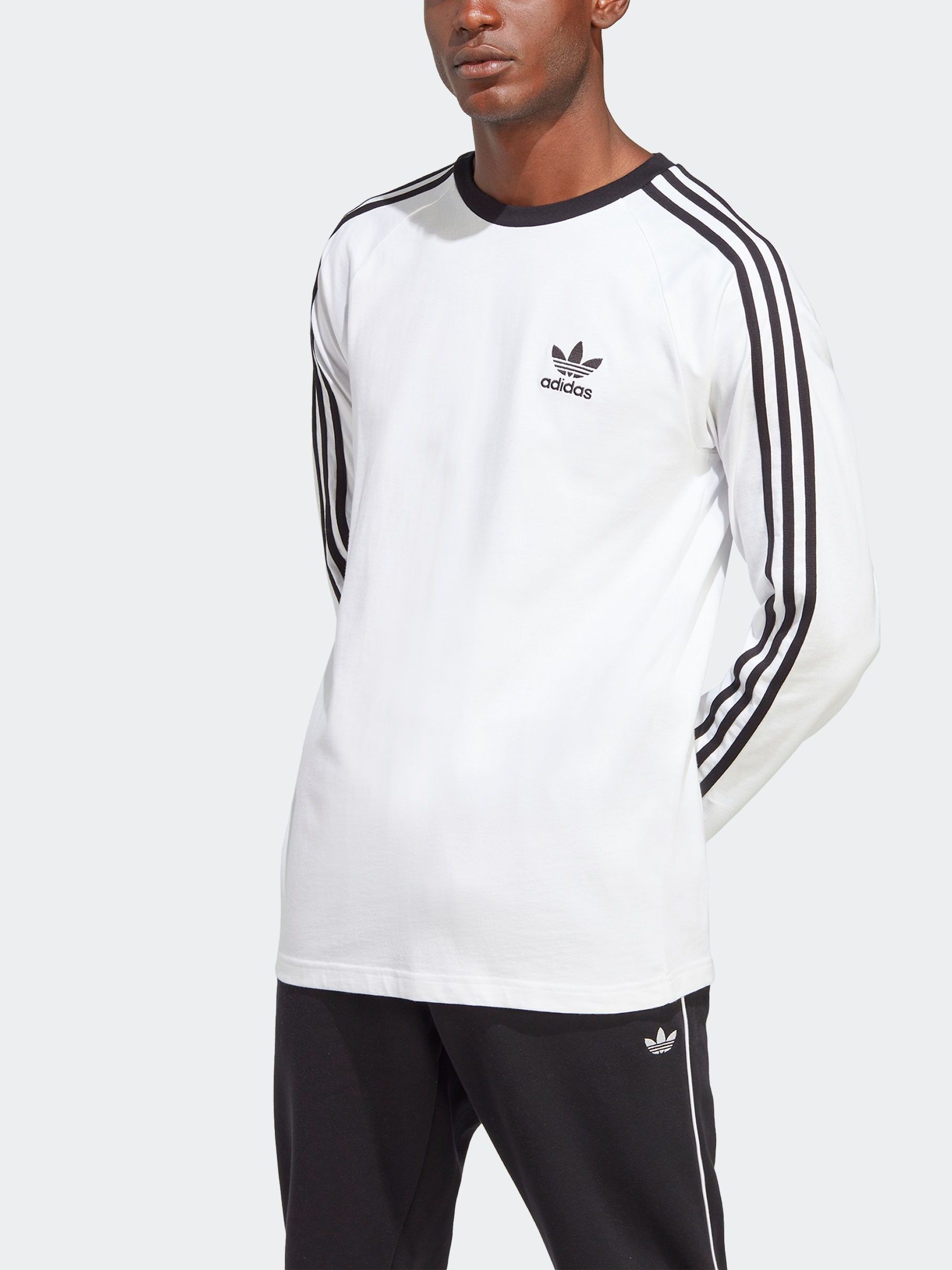Adidas striped long sleeve sales