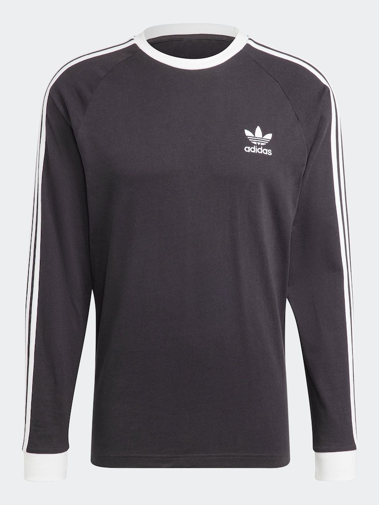 Schwarz - adidas Originals 100% Cotton Adicolor Classics 3-Stripes Long Sleeve Long-Sleeve Top - Bild 5 von 5