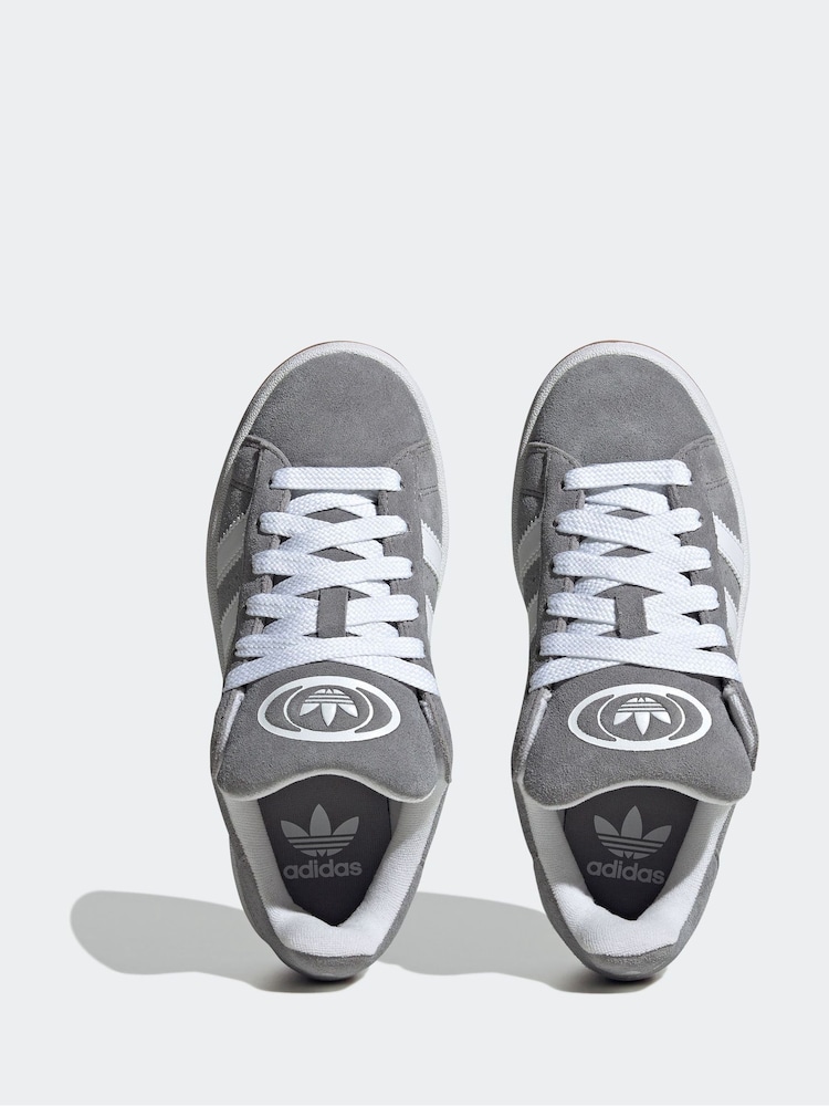 adidas Grey/White Junior Campus 00s Trainers - Image 6 of 9