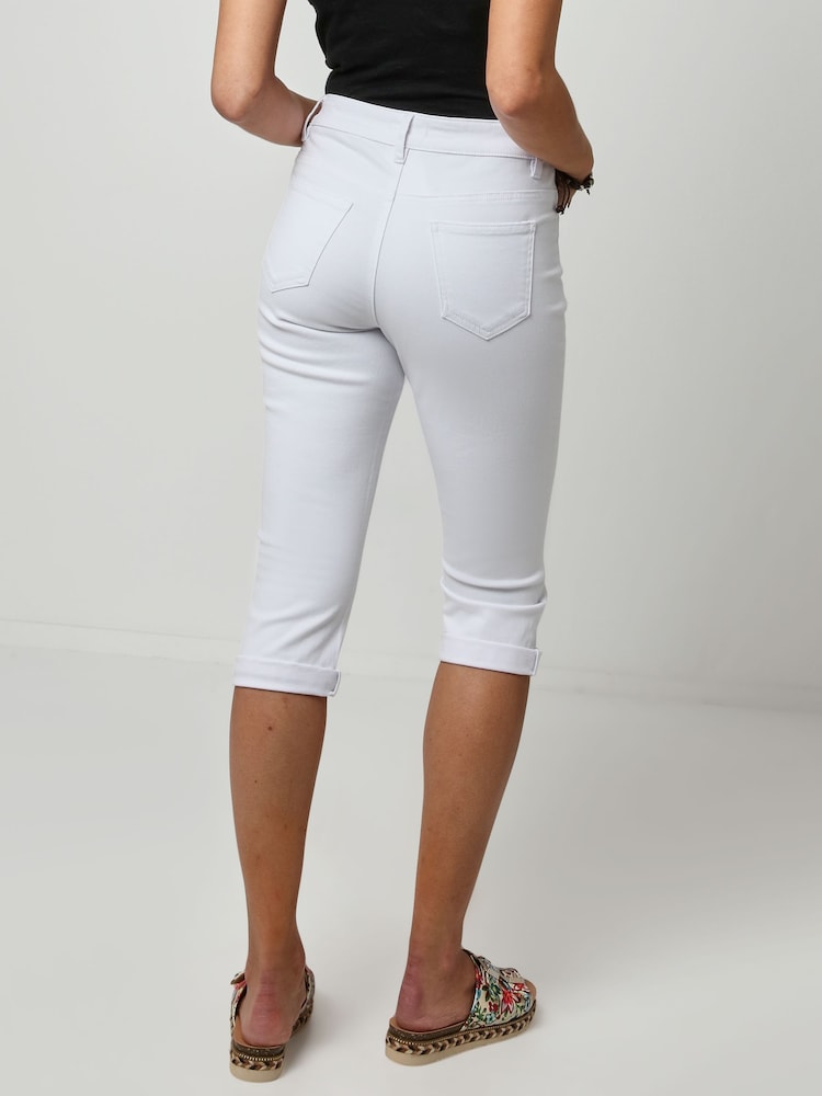 Joe Browns White Essentials Stretch Capri Trousers - Image 2 of 3
