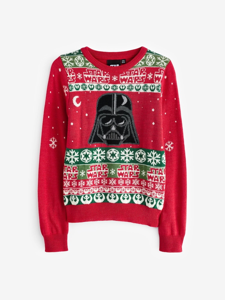Character Red Star Wars Darth Vader Christmas Jumper - Image 1 of 6