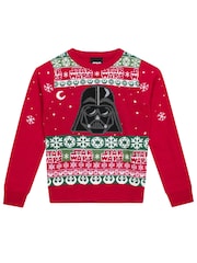 Character Red Star Wars Darth Vader Christmas Jumper - Image 3 of 6