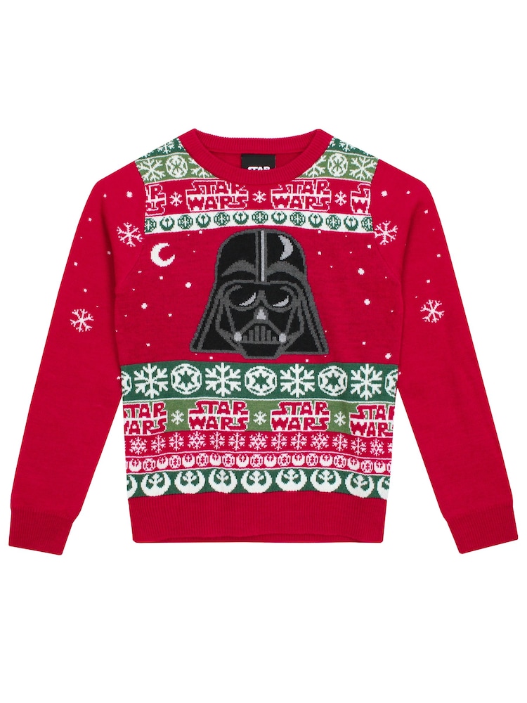 Character Red Star Wars Darth Vader Christmas Jumper - Image 3 of 6