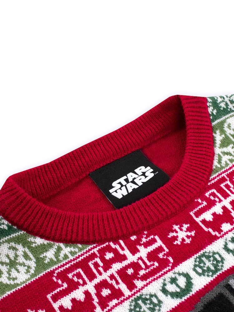 Character Red Star Wars Darth Vader Christmas Jumper - Image 4 of 6