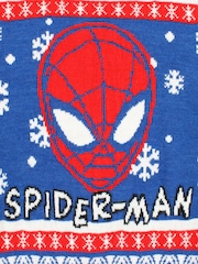 Character Blue Christmas Spiderman Jumper - Image 7 of 10