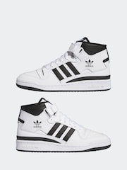 adidas Originals White Forum Mid Trainers - Image 8 of 12