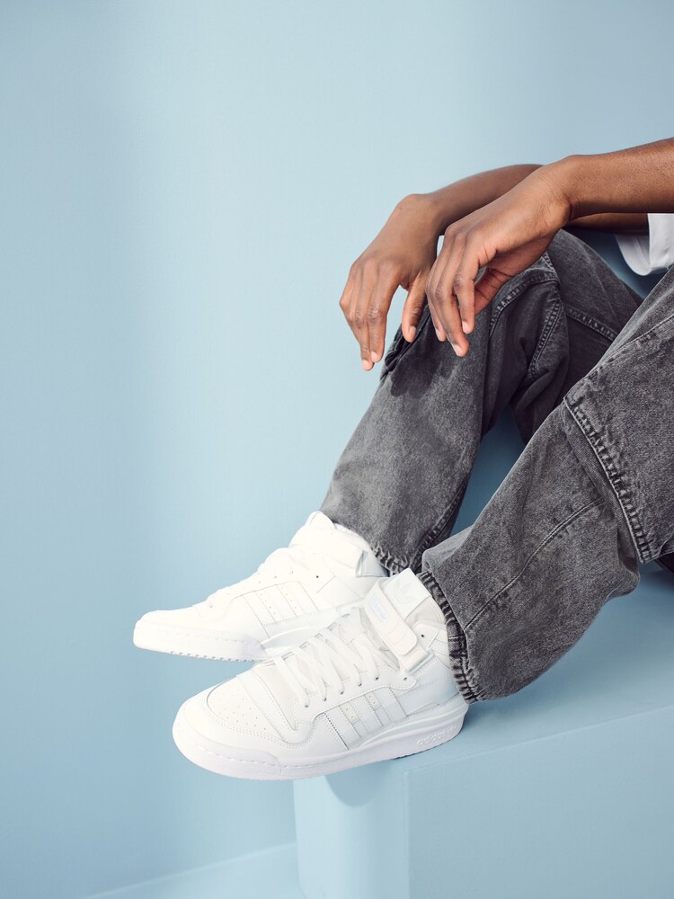 adidas Originals Off White Forum Mid Trainers - Image 1 of 11 adidas Originals Off White Forum Mid Trainers - Image 1 of 11