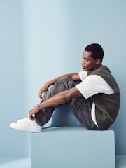adidas Originals Off White Forum Mid Trainers - Image 2 of 11