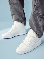 adidas Originals Off White Forum Mid Trainers - Image 3 of 11