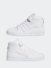adidas Originals Off White Forum Mid Trainers - Image 7 of 11