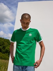 adidas Light Green Adicolor Classics 3-Stripes 100% Cotton T-Shirt - Image 3 of 7