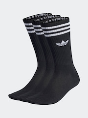 adidas Originals Black Solid Crew Socks 3 Pack - Image 1 of 4