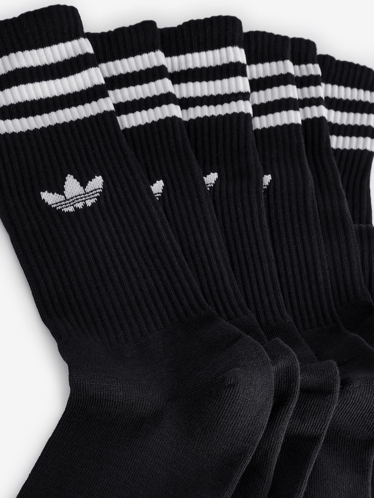 adidas Originals Black Solid Crew Socks 3 Pack - Image 2 of 4