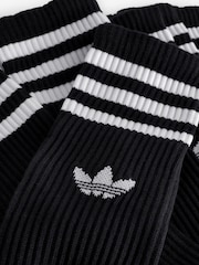 adidas Originals Black Solid Crew Socks 3 Pack - Image 3 of 4