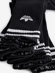 adidas Originals Black Solid Crew Socks 3 Pack - Image 4 of 4