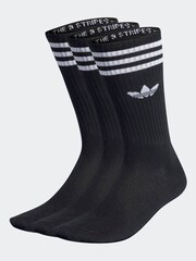 adidas Originals Black Solid Crew Socks 3 Pack - Image 5 of 5