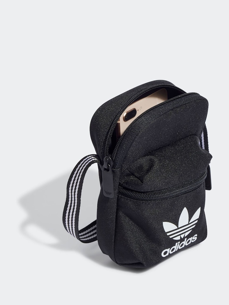 adidas Originals Black Adicolour Classic Festival Crossbody Bag - Image 3 of 4
