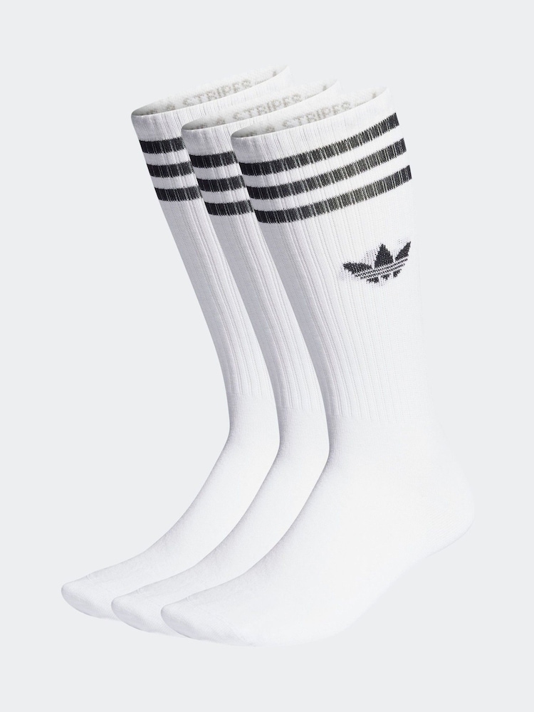 adidas Originals Off White High Crew Socks - Image 2 of 5 adidas Originals Off White High Crew Socks - Image 2 of 5