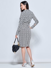 Jolie Moi Black Long Sleeved Buckle Detail Shirt Dress - Image 2 of 5